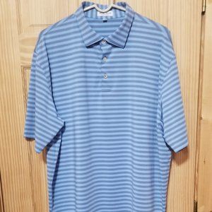 Peter Millar mens short sleeve shirt XL Light Blue/Gray